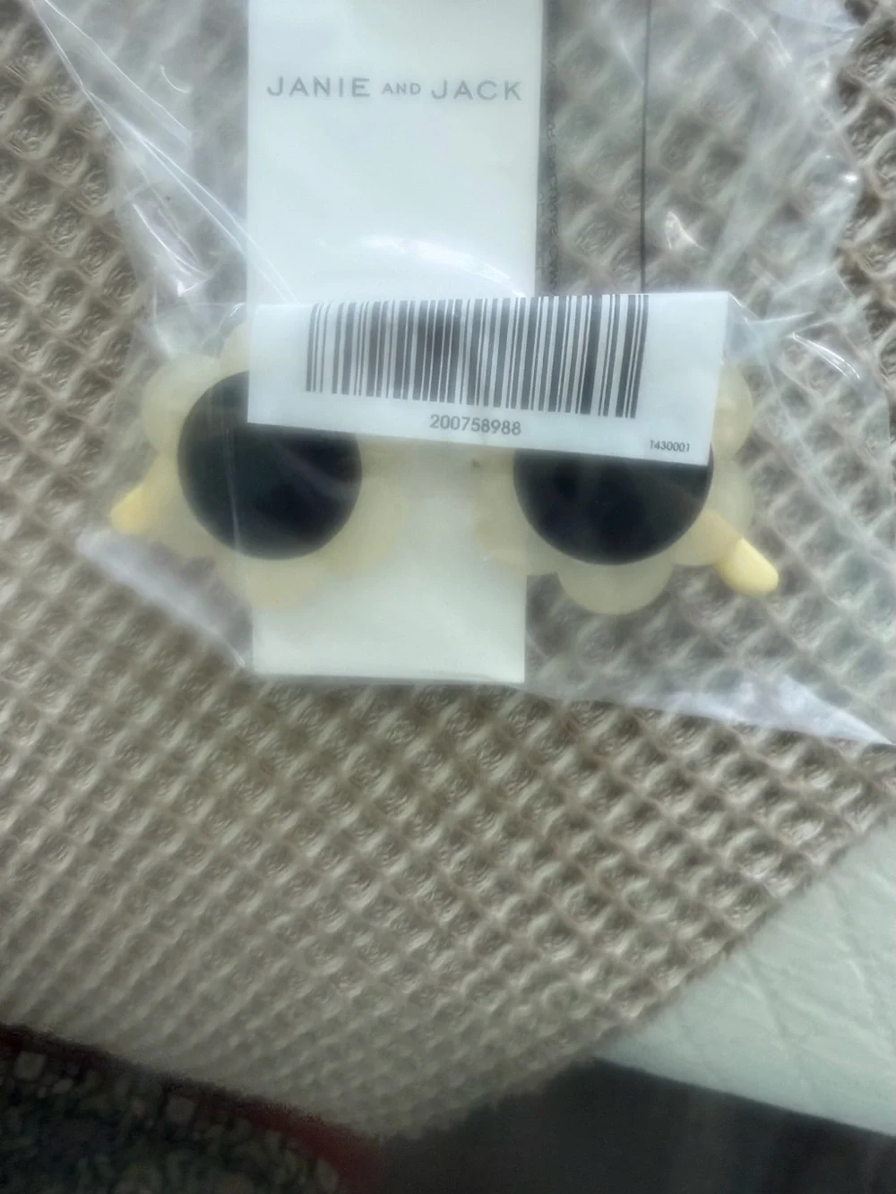 Janie and Jack 0 to 2 years yellow flower sunglasses NWT